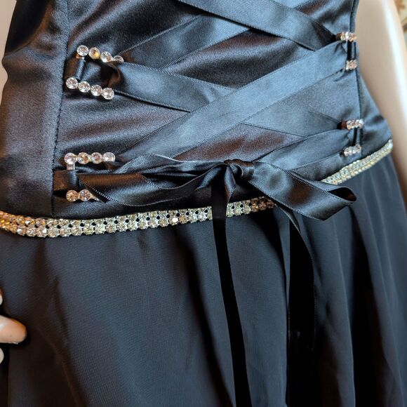 Jessica McClintock Black Strapless Midi Dress - Picture 7 of 10